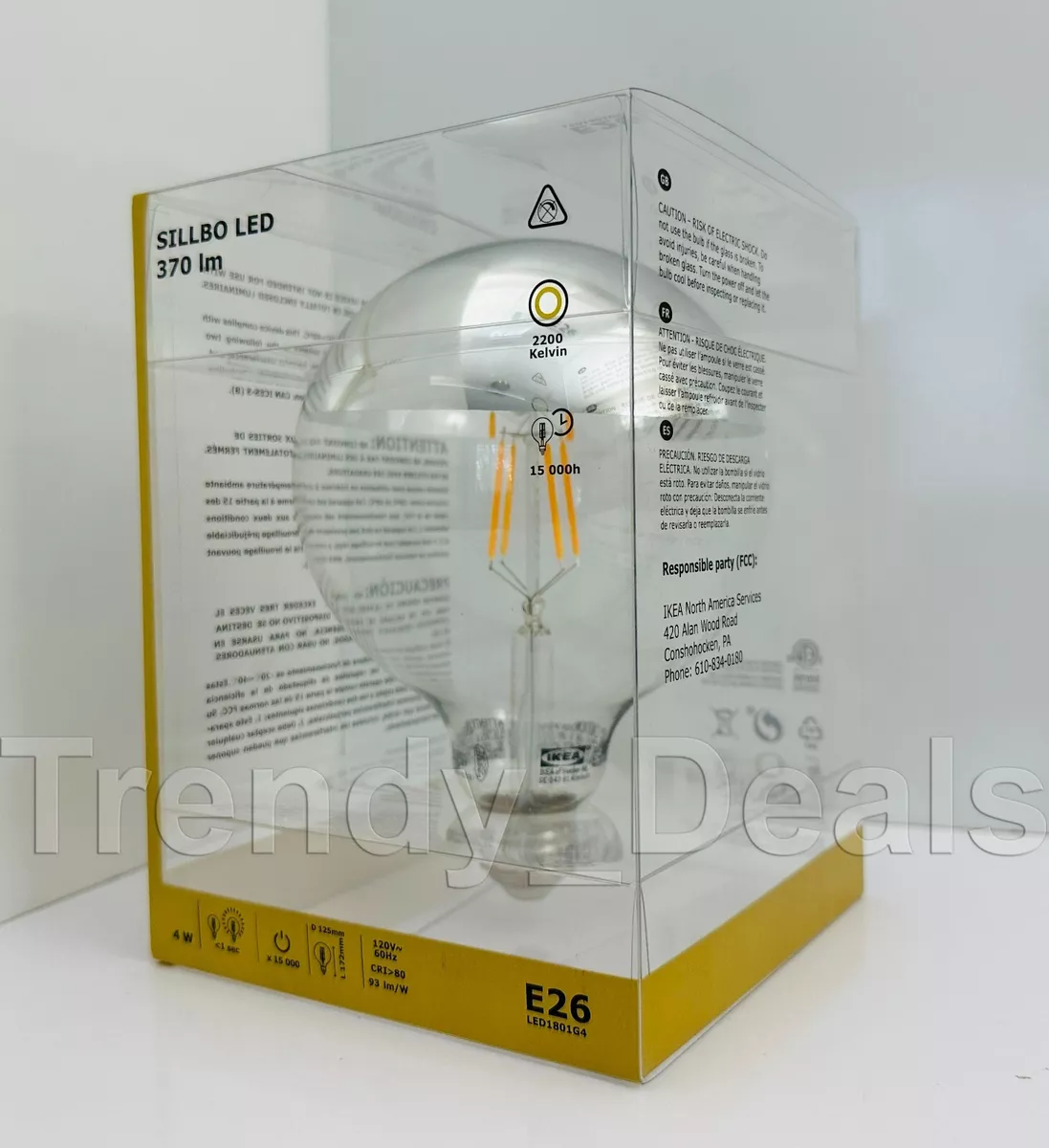 composiet plein nakoming Ikea SILLBO LED E26 370 Lumen 4W Decorative Bulb Mirrored Top Silver Color - NEW | eBay composiet plein nakoming Ikea SILLBO LED E26 370 Lumen 4W Decorative Bulb Mirrored Top Silver Color - NEW | eBay