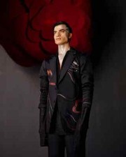 Men Black 2Pc Custom Made Embroidered Country Western Wedding Cocktail Outfits.