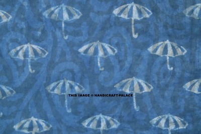 0.9m Indien Handmade Coton Naturel Sanganeri Main Bloc Imprimé Floral Tissu