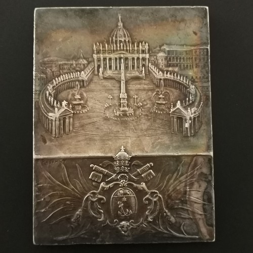 MEDAILLE ARGENT 108.4g 67*50mm PAPE PIE X VATICAN 1904 / SILVER / PLAQUETTE - Picture 2 of 6