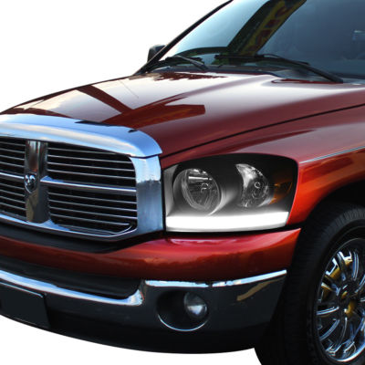 Für DODGE Ram 06 - 08 : Scheinwerfer schwarz LED light tube 2006 2007 2008 07