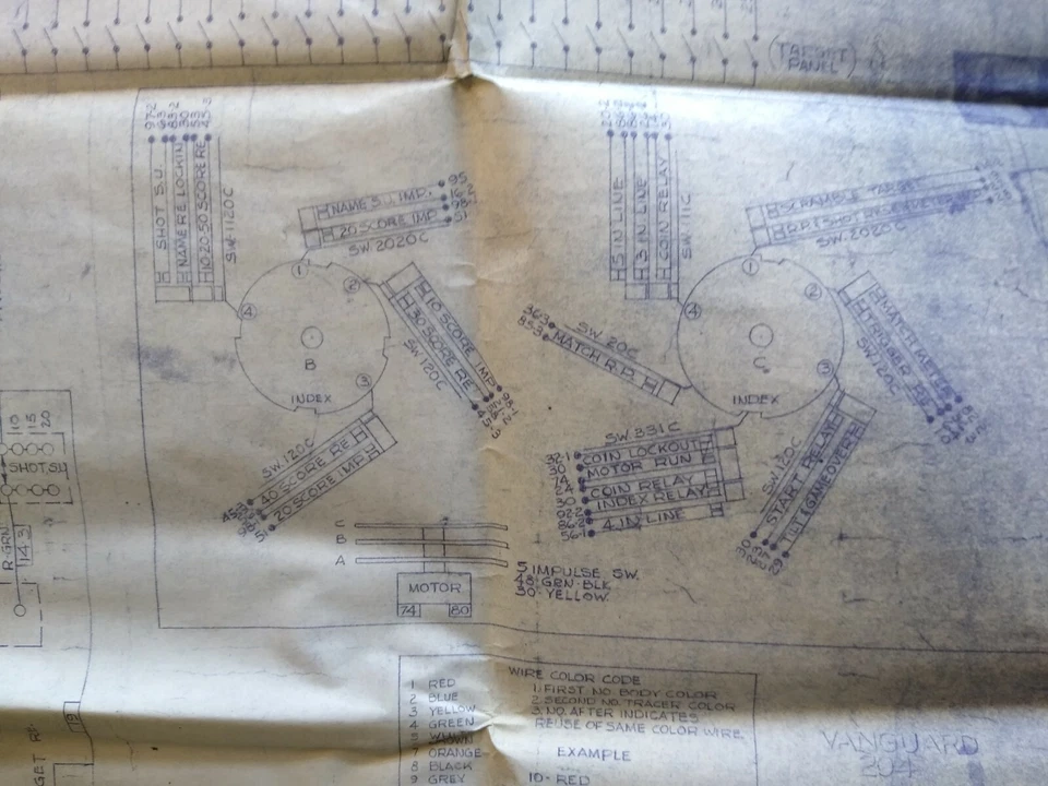 Vanguard Deluxe Arcade Wiring Diagram Schematic 1958 Rifle Gun Game - Image 3 of 4