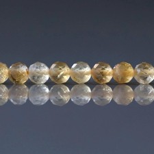 Citrine Beads 4mm Faceted Round Natural Gemstone 15" Strand DIY Jewelry