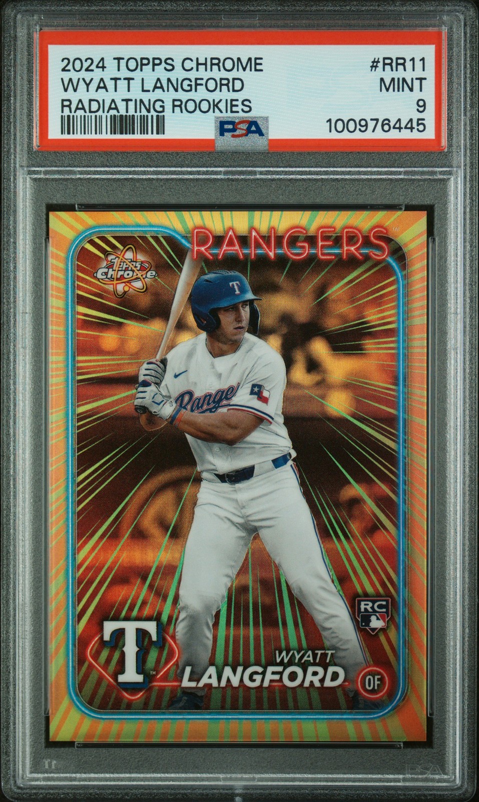 2024 TOPPS CHROME RADIATING ROOKIES #RR11 WYATT LANGFORD ROOKIE RC PSA 9