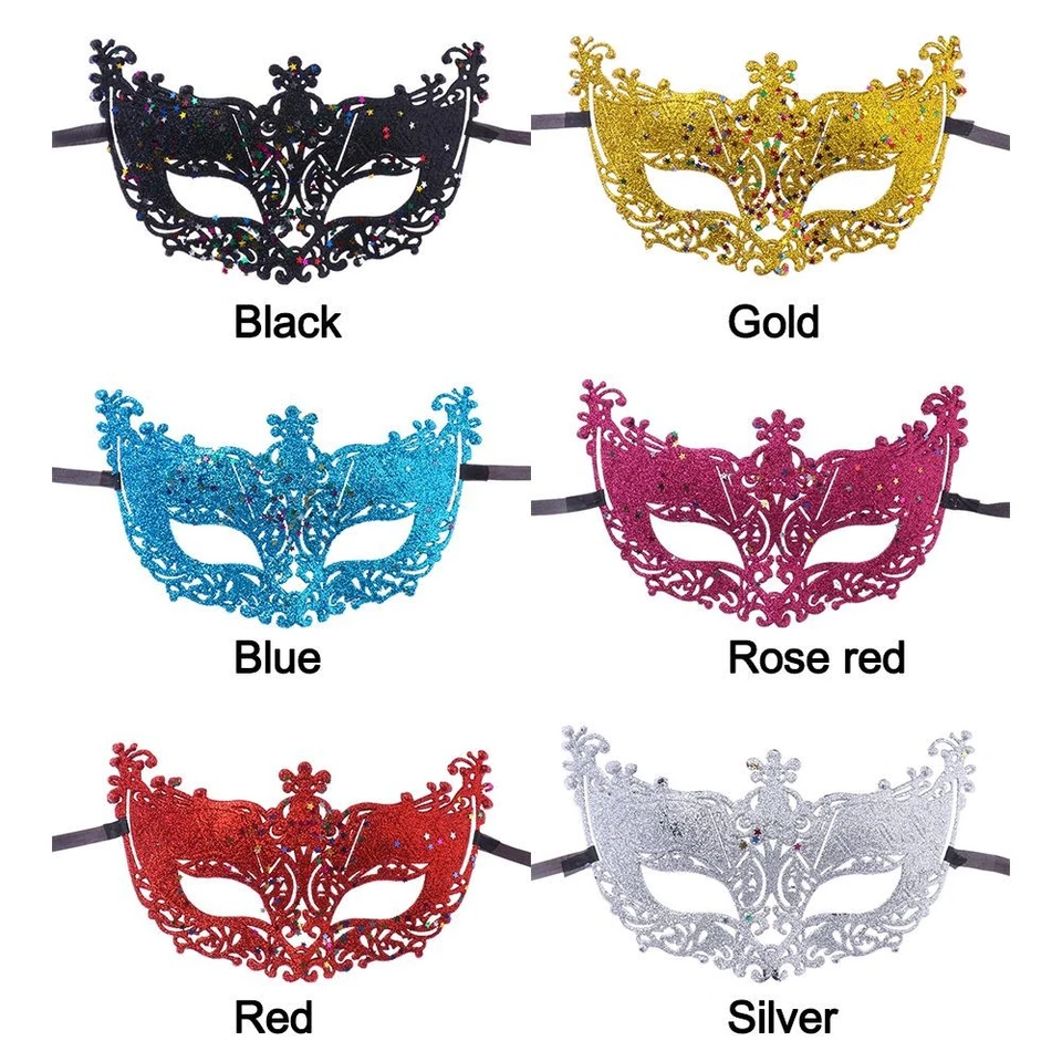 Glitter Halloween Sequins Fancy Dress Party Mask Masquerade Mask Carnival - Image 2 of 4