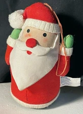 Dan Brechner Linen Plush Santa Christmas Hanging Ornament
