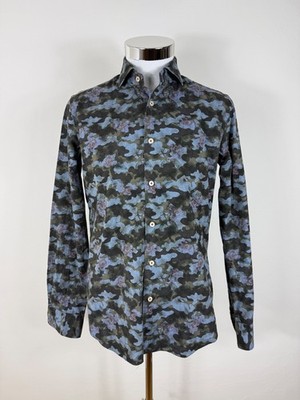 XACUS Tailor Fit Hemd, langarm, Gr.39-15 1/3, mehrfarbiger Alloverprint