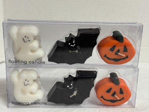 Beacon Halloween Floating Candles Bats, Pumpkin & Ghost 2 Boxes of 3 NEW - Picture 2 of 3