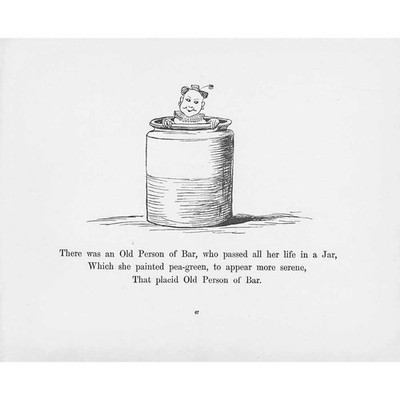 EDWARD LEAR Limerick - There Was an Old Person of Bar - Antique Print 1897