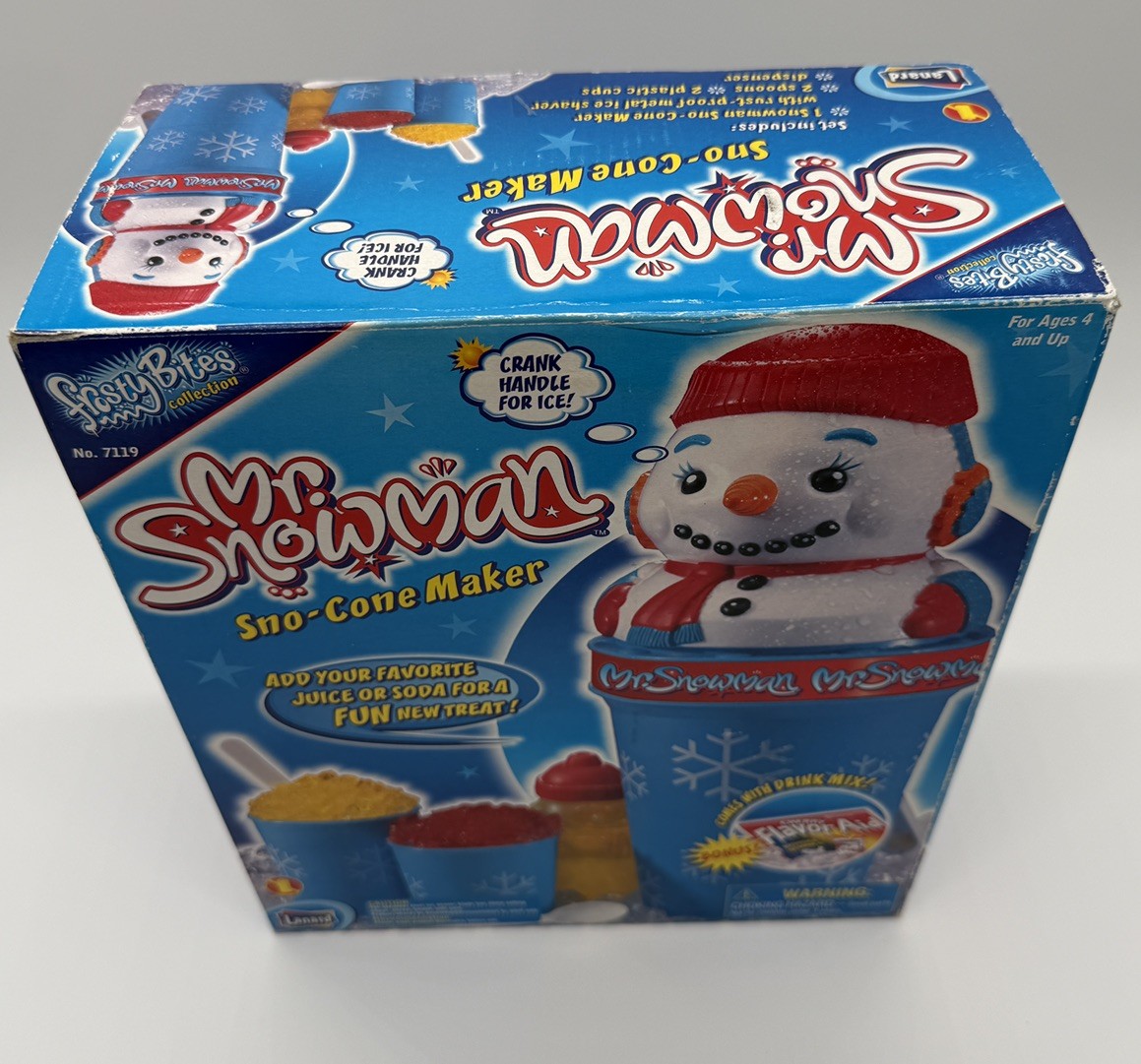 ✓New! Mr. Snowman Frosty Sno-Cone Maker 2000 Lanard Toys 4 Piece