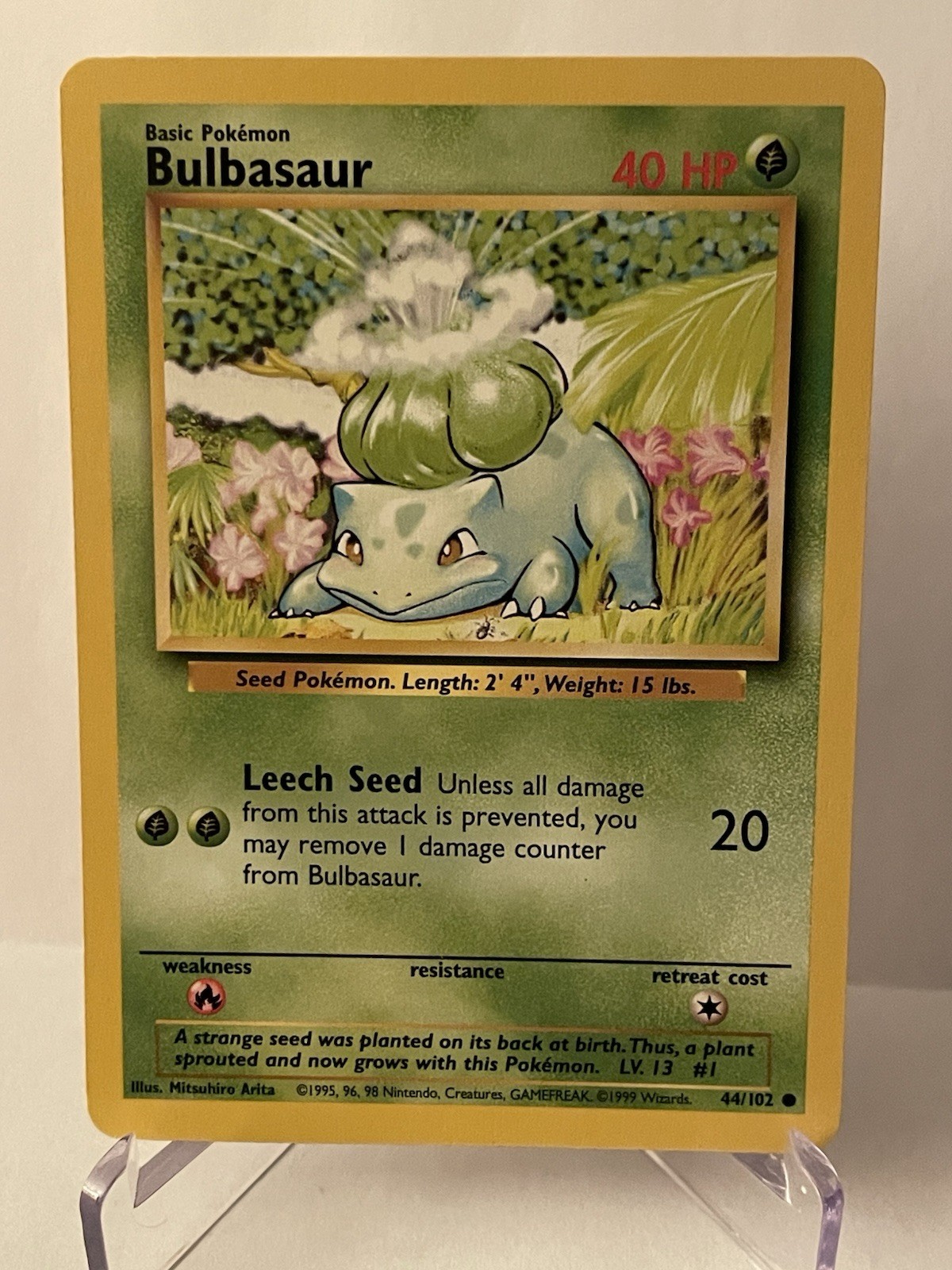 Pokémon TCG Bulbasaur Base Set #44/102 1999-2000 Wizards Base Set Common