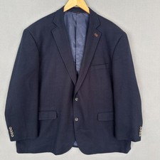 Oak Hill Men  s Sport Coat Blazer Jacket 2XL 50/52 Two Button Navy Blue