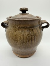 Handmade Stoneware Earthenware Pottery Snall Lidded Jar By Corey