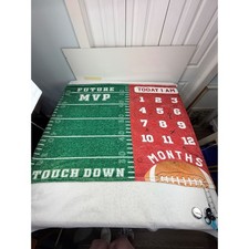 Football Baby Milestone Blanket Future MVP Monthly Growth Photo Prop 47x38