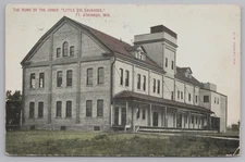 Postcard: Home of Jones' Little Pig Sausages, Ft Atkinson, Wisconsin