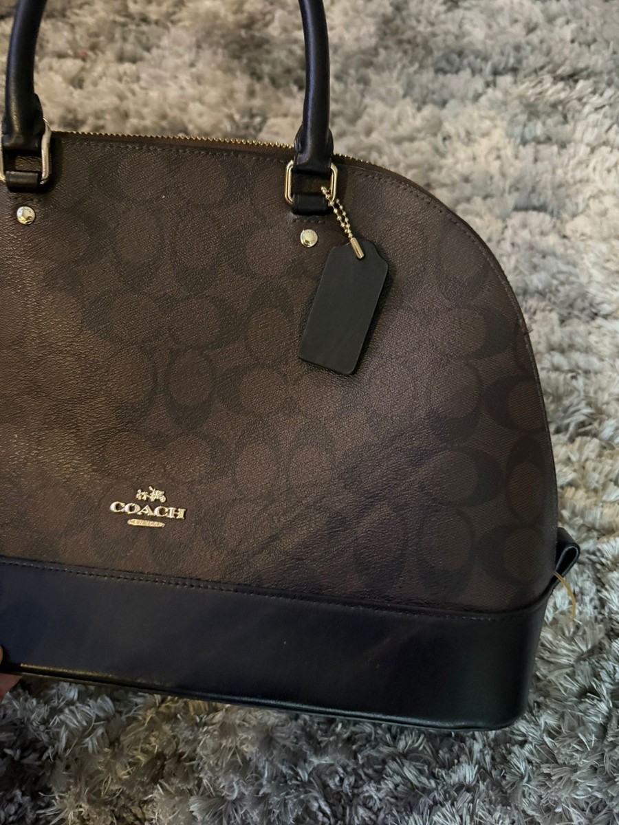 Coach F27583 Mini Sierra Signature Satchel Handbag - Black