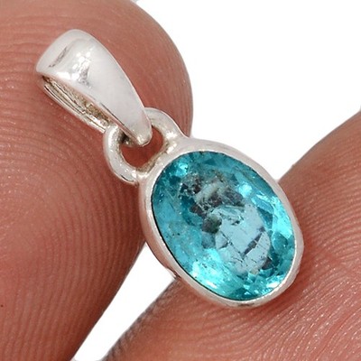 Natural Neon Blue Apatite 925 Sterling Silver Pendants Jewelry CP75706