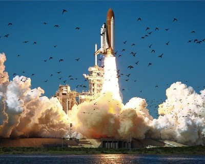 Space Shuttle Challenger Launch Photograph Print 8x10