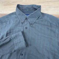 Eton Dress Shirt Mens 16.5 Slim Fit Green Herringbone Modern Formal Classic EUC