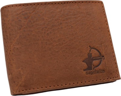 Sagittarius RFID Blocking Men's Real Leather Bifold Trifold Zodiac Sign Logo...