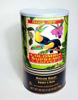 Trader Joe's Columbia Supremo coffee 100% ARABICA medium roast sweet & rich 28OZ