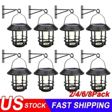 2-8 Pack Solar Lanterns Outdoor Waterproof Bright LED Lights for Garden Patio