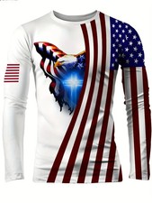 American Flag 3D Print Long Sleeve T-Shirt
