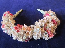 Vtg Millinery Flower Collection Forget Me Not "Crown" 1/4" Pastel w/Pink H5532