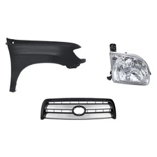 For Toyota Tundra 03-04 3-Piece Kit (Passenger Side Headlight, Grille, Front