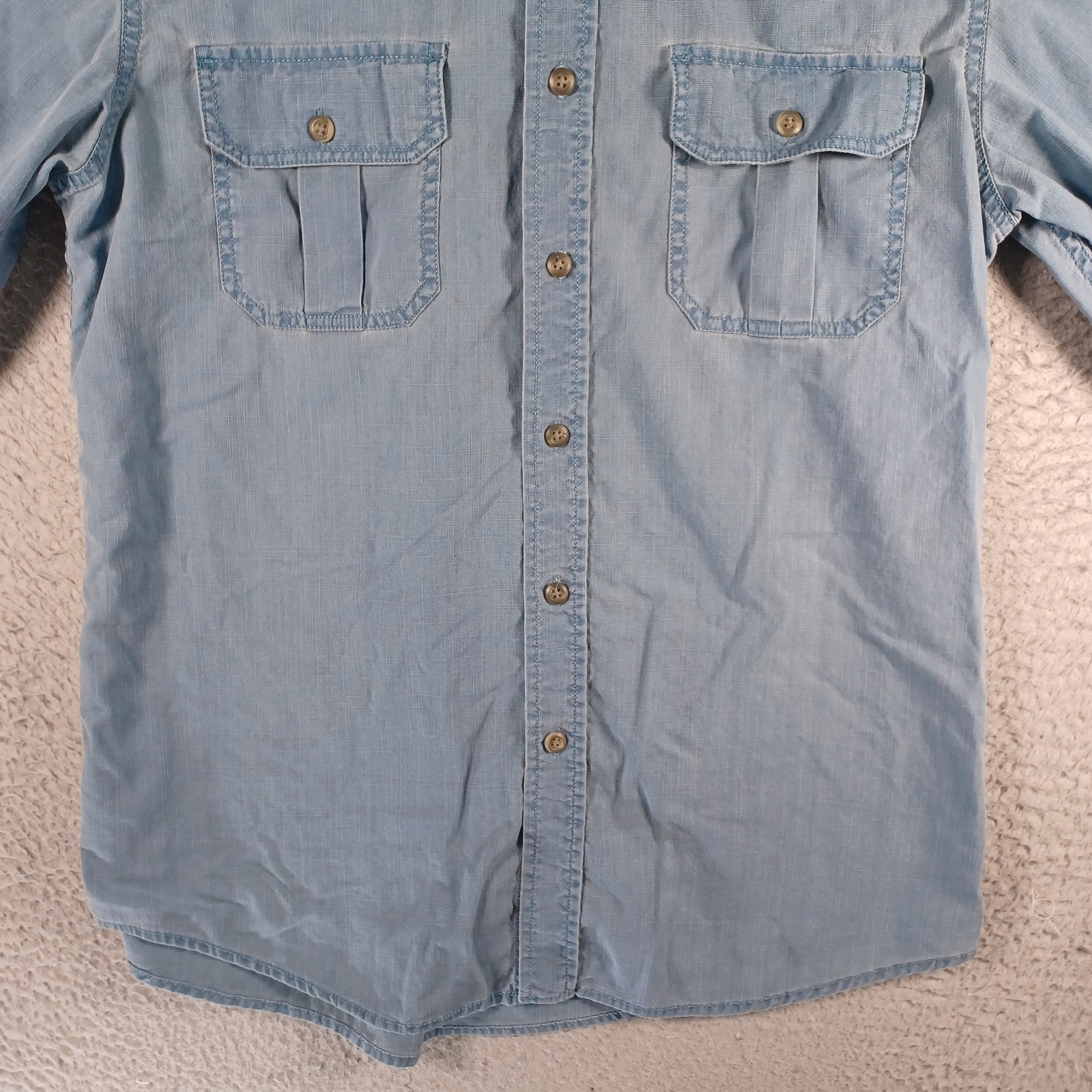 Basic Editions Mens Purplish Gray Button-Down Shi… - image 2