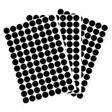 288Pcs 15mm Dia PVC Self Adhesive Screw Hole Cover Stickers Black