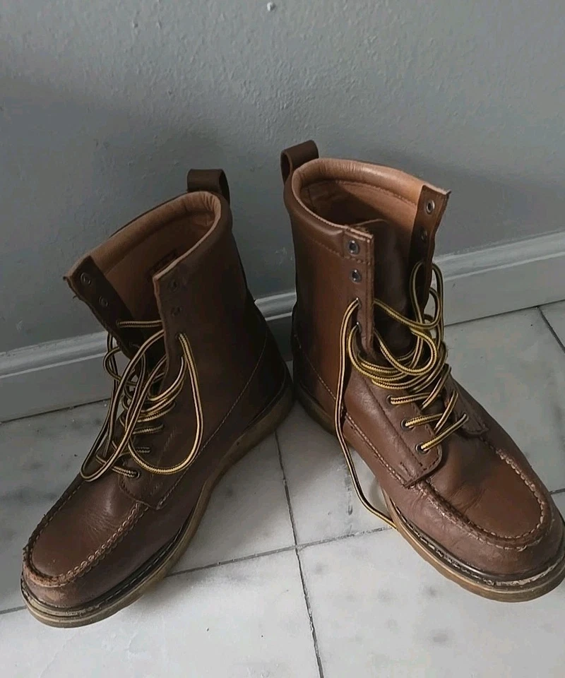 Bota de Trabajo SEARS Die Hard Para Hombre CLÁSICA 6" SureTrak Punta Suave 12D MARRÓN Sin usar, en caja, Cuña Foto 3 de 4