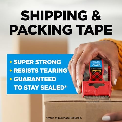 SCOTCH Heavy-Duty Shipping Tape With Dispenser, 1 7/8in x 22.2 Yd, 142 - Clear