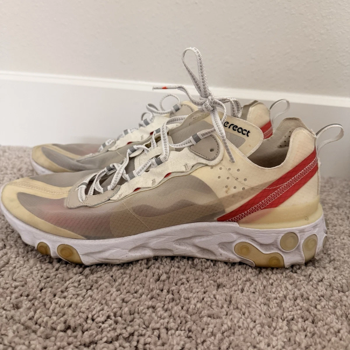 Nike React Element 87 Light Bone | eBay