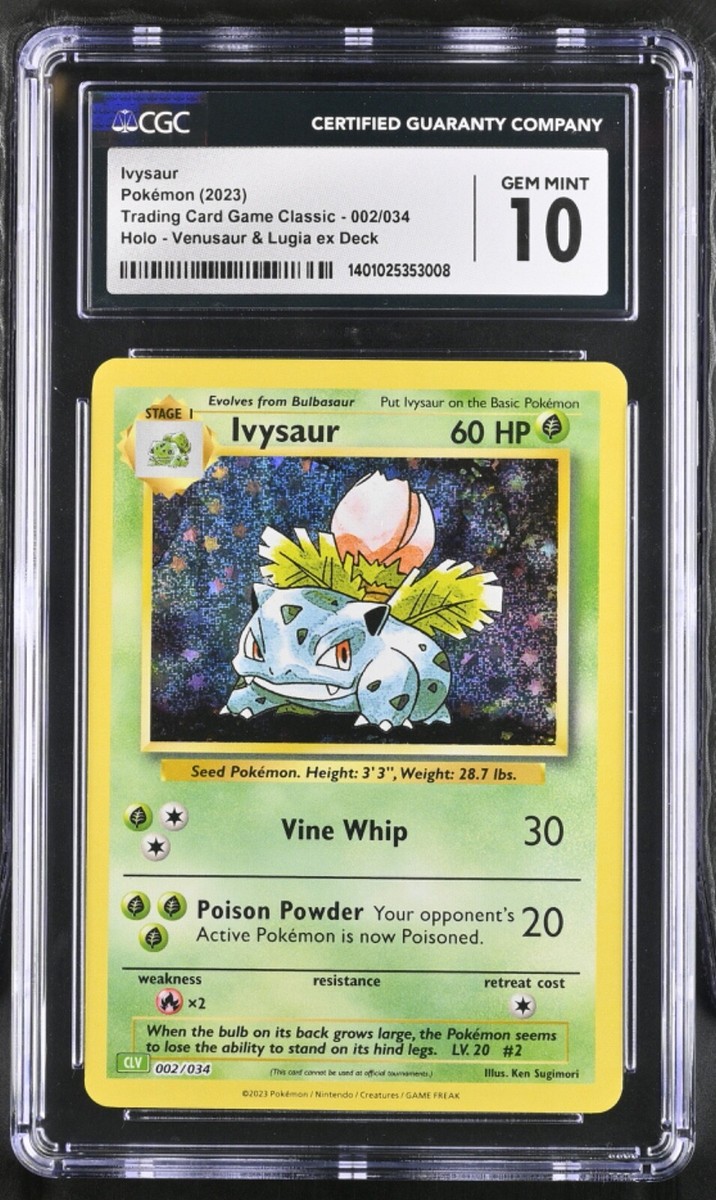Ivysaur CLV 002/034 Pokémon Card CGC 10 GRADED GEM MINT TCG