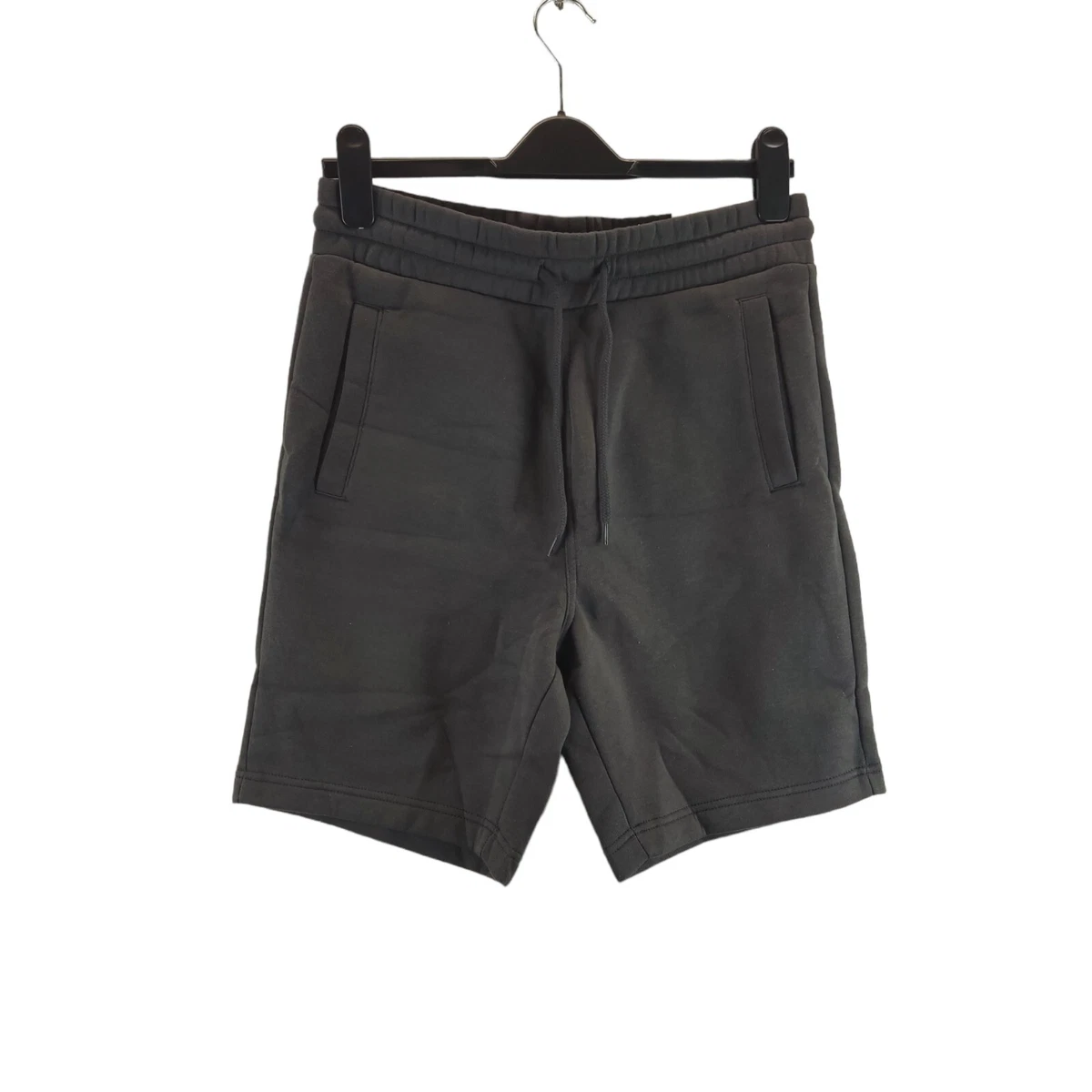 h m mens shorts charcoal grey regular fit mid length pockets size