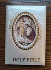 Holy Bible New Testament Catholic Pearlized Puffy Covers Keyhole Illustration