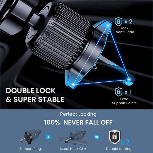 Universal Car Air Vent Phone Holder Vehicle Cell Phone Mount w/Adjustable Clip - Picture 6 of 21