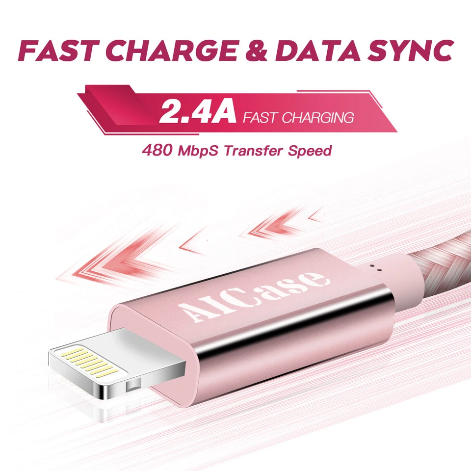 USB Charging Cable Data Cord Charger for iPhone XS 14 13 12 11 Pro Max XR SE 8 7 - Image 3 of 4