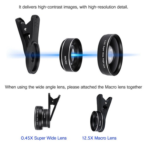 Super Wide Angle 0.45X and 15X Macro Lens Clip-on For iphone Camera Univers` _pw - Zdjęcie 4 z 8