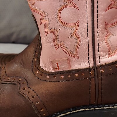 Justin Gypsy Boots Womens 6.5 B PINK BROWN Leather Cowgirl  display picture 3