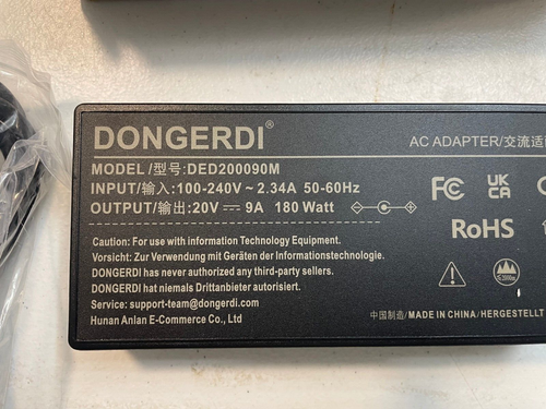 Dongerdi DED200090M 240v 9a 180w Power Supply AC Adapter - Picture 2 of 4