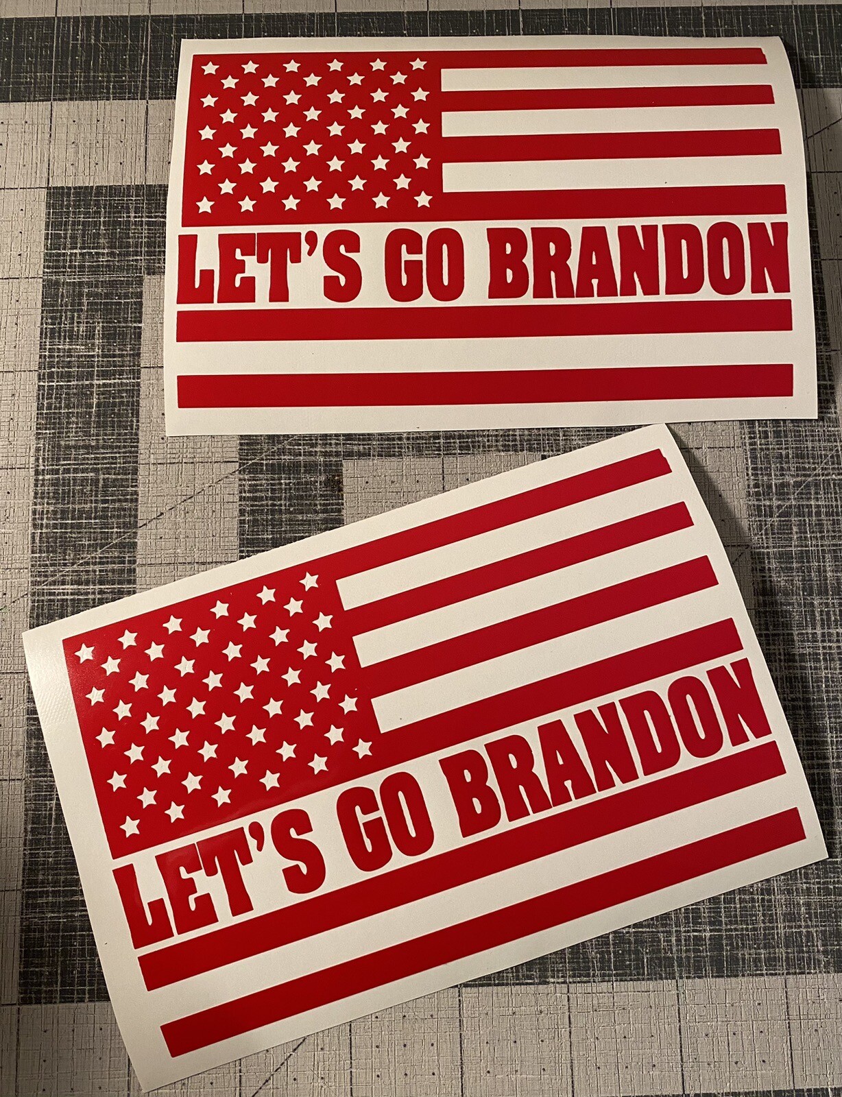 Vinyl Decal for Window - Let's Go Brandon American Flag (Various Colors ...