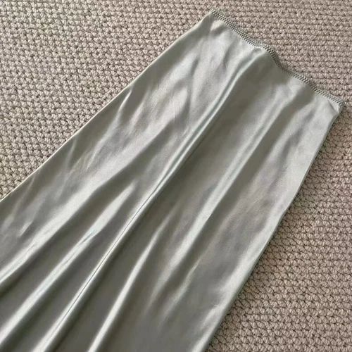 Damen Doen Seide Spitze verziert Satin A-Linie Midirock - Bild 5 von 9