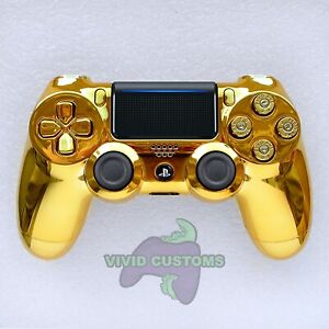 Custom Ps4 Controller Gold Chrome Bullet Mod Playstation 4 Dualshock V2 Gamepad Ebay