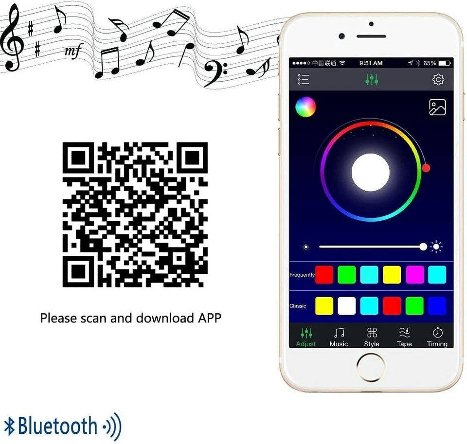 RGB/RGBW Bluetooth Controller APP Control for 5050 3528 RGB LED Strip Lights - Image 4 of 4