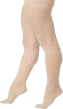 Hue Womens Circular Dot Sheers Control Top Size 2 Cream Made In USA