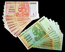 20 Banknotes-10 x 20 & 50 Billion Dollar banknotes / currency-2008/AA or AB