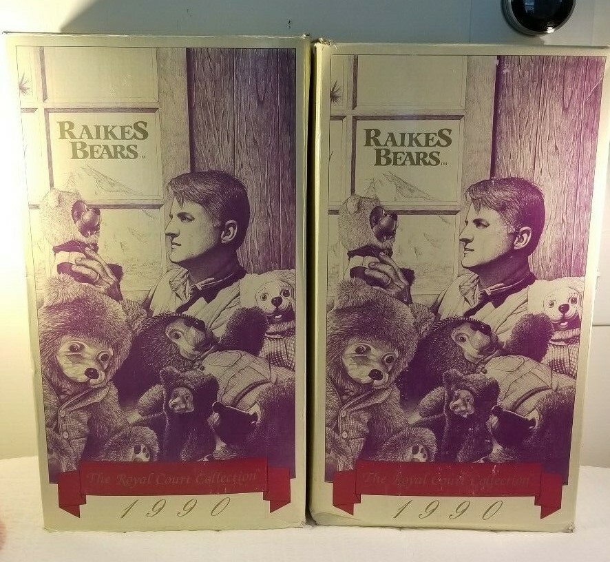 1990 THE ROYAL COURT COLLECTION RAIKES BEARS KING & QUEEN Box, Tag