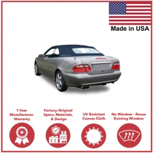 Fits Mercedes Benz CLK Series 1999-2003 Convertible Soft Top Blue Canvas Cloth